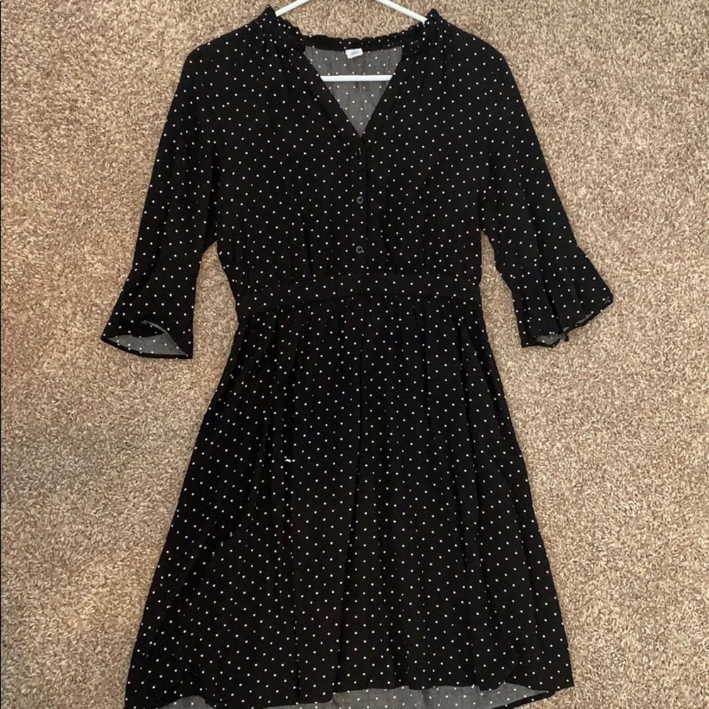 Black and white polka dot dress